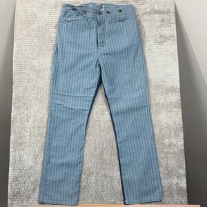 Frontier Classics Striped Denim Work Pants Western Cowboy Style Mens 36